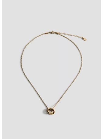 MANGO - Stainless Steel Necklace with Interlinked Rings GOLD