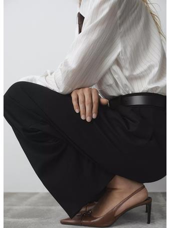 MANGO - Leather Heeled Shoes with Ring DARK BROWN
