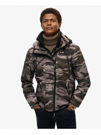 SUPERDRY - Hooded Mountain Windbreaker Jacket Dark Grey Tiger Camo