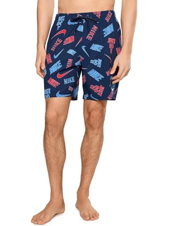 NIKE - Swim Breaker Men's 7" Brief-Lined Volley Short BLUE/RED