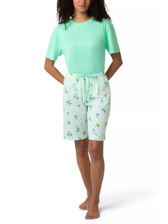 HUE - Calm Under Palms Pajama Bermuda Shorts HONEYDEW