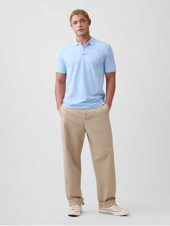 GAP - Stretch Pique Polo Shirt CERULEAN BLUE 402