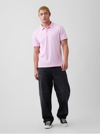 GAP - Stretch Pique Polo Shirt PRIMROSE PINK