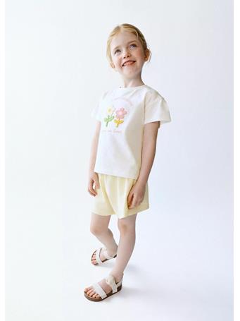 MANGO - Cotton T-shirt with Embroidered Flowers IVORY