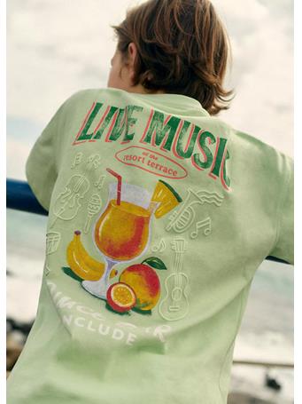 MANGO - Printed Cotton-blend T-shirt LIGHT GREEN