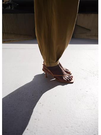 MANGO - Strappy Heeled Sandals LT PASTEL BROWN