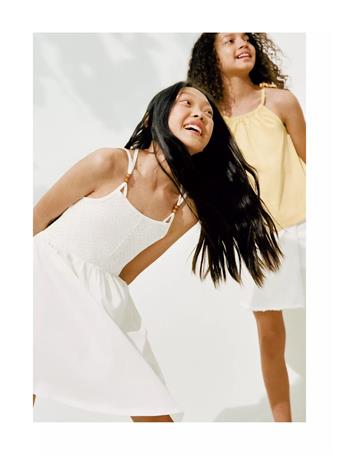 MANGO - Gathered Panel Cotton Dress IVORY