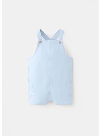 MANGO - Short Cotton Dungarees MED BLUE