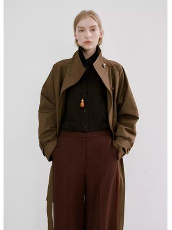 MANGO - High-waisted Lyocell Trousers MEDIUM BROWN
