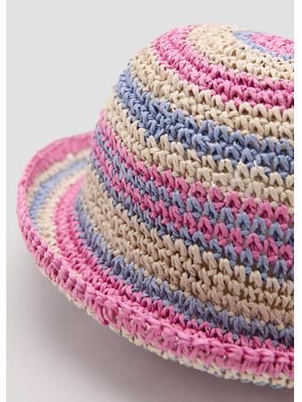 MANGO - Multicoloured Braided Hat LIGHT BROWN