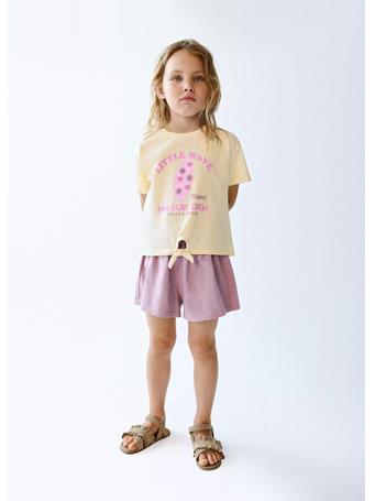 MANGO - Cotton Shorts with Drawstring LIGHT PURPLE