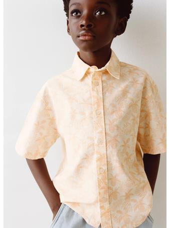 MANGO - Palm Print Shirt LIGHT ORANGE