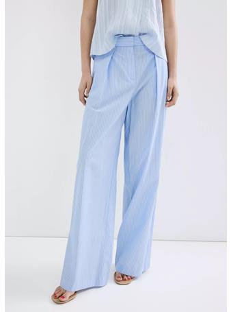 MANGO - Pinstripe Lyocell Trousers MED BLUE