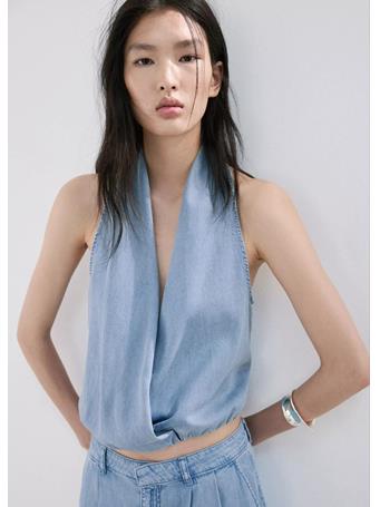 MANGO - Lyocell Top with Draped Neck TC