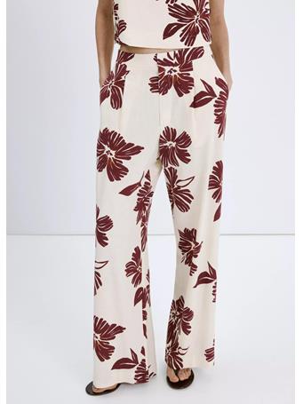MANGO - Printed Pleated Trousers LT BEIGE