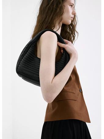 MANGO - Braided Shoulder Bag BLACK