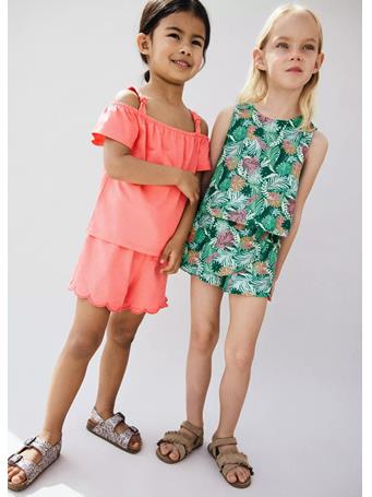 MANGO - Cotton Shorts with Scalloped Details BRIGHT RED