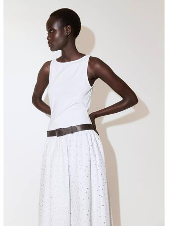 MANGO - A-line Dress with Broderie Anglaise Embroidery WHITE