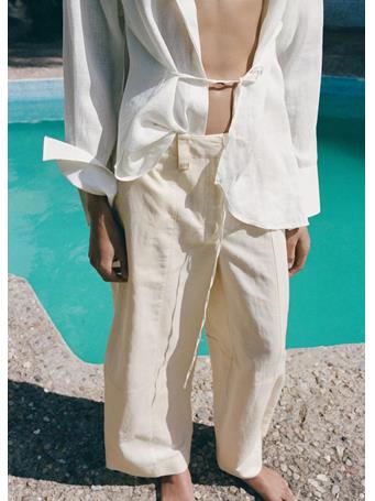 MANGO - Linen Balloon Trousers NATURAL WHITE