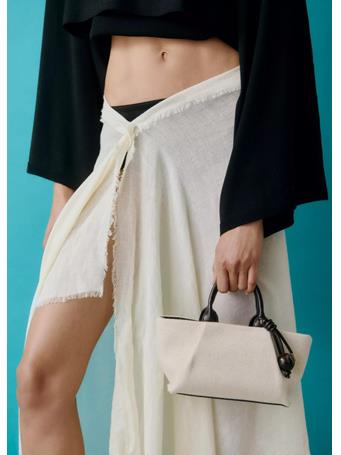 MANGO - Small Canvas Handbag BLACK