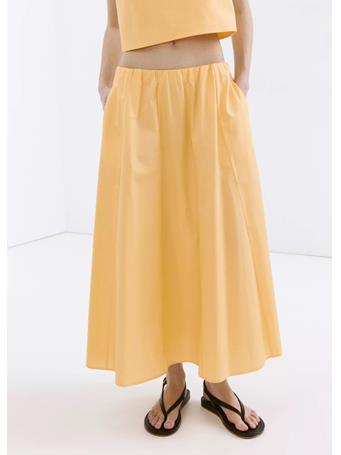 MANGO - Flared Cotton Skirt PALE YELLOW