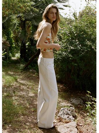 MANGO - Low-rise Wideleg Jeans WHITE