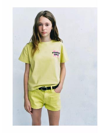 MANGO - Straight-fit Denim Shorts BRIGHT YELLOW