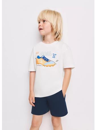MANGO - Printed Cotton-blend T-shirt WHITE