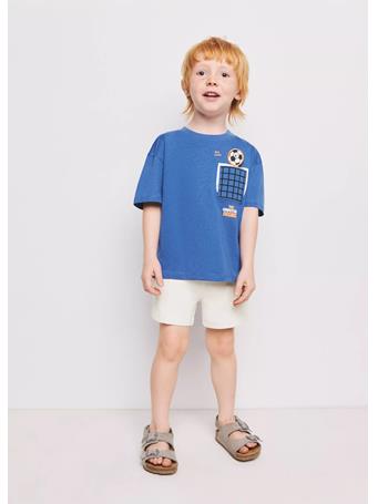 MANGO - Football Shirt with Pocket Detail MED BLUE