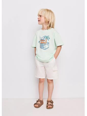 MANGO - Cotton T-shirt With Surf Print TURQUOISE