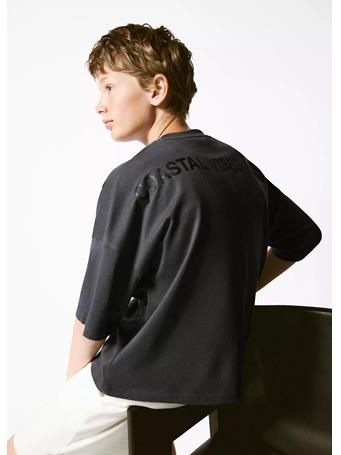 MANGO - Boxy Fit Printed T-shirt CHARCOAL