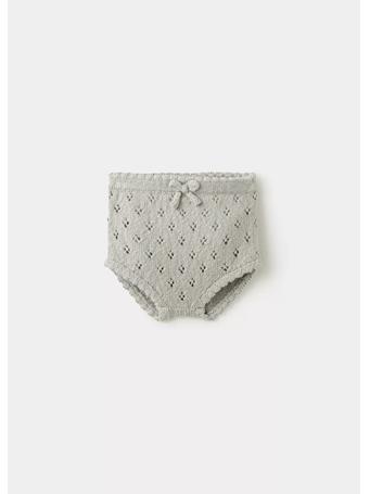 MANGO - Openwork Knit Shorts MED BROWN