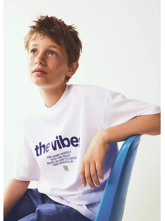 MANGO - Oversized Printed Cotton T-shirt WHITE