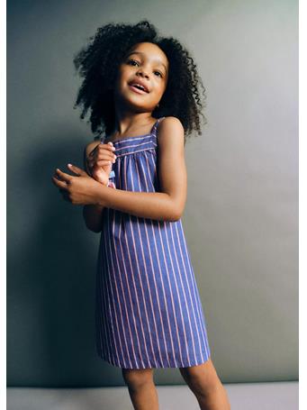 MANGO - Cut-out Back Striped Dress MED BLUE