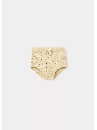 MANGO - Openwork Knit Shorts MED YELLOW720