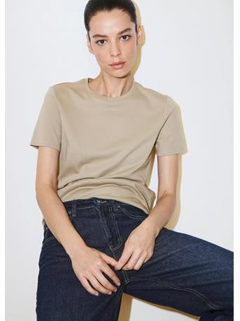 MANGO - 100% Cotton T-shirt MEDIUM BEIGE