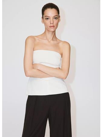 MANGO - Linen Strapless Top NATURAL WHITE