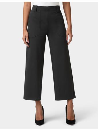 HUE - Textured Cropped Wide Leg Pant BLACK