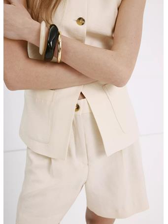 MANGO - Straight-fit High-waist Bermuda Shorts NATURAL WHITE