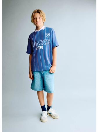 MANGO - France Football T-shirt MED BLUE