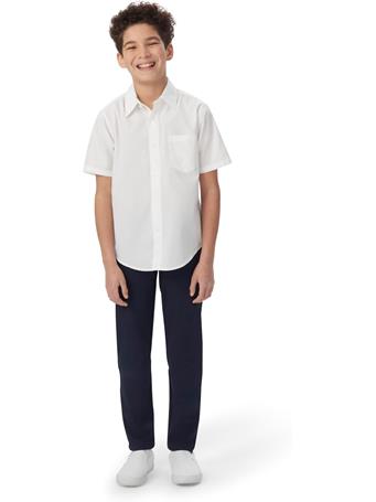 LT APPAREL GROUP - French Toast Boys Short Sleeve Classic Poplin Shirt WHITE