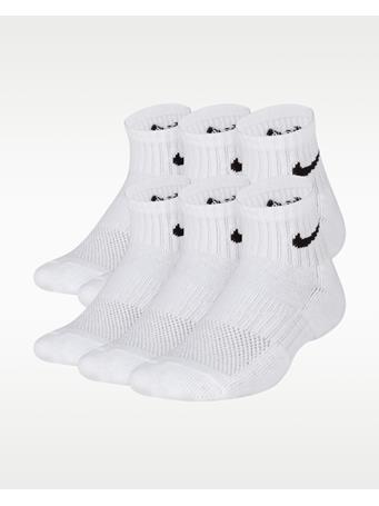 NIKE - Everyday Kids' Cushioned Ankle Socks (6 Pairs) WHITE