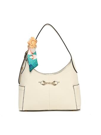 DS HANDBAGS - 12IN Tote With Scarf BONE