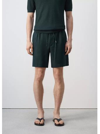 MANGO - Linen Blend Drawstring Bermuda Shorts GREEN