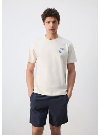 MANGO - 100% Cotton Embroidered T-shirt WHITE