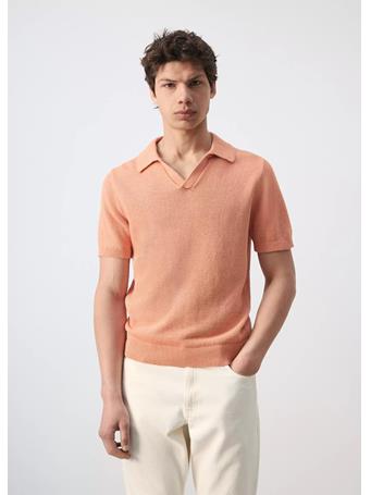 MANGO - Polo Shirt With Microstructure SALMON