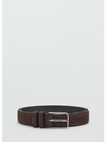 MANGO - Nappa Leather Belt CHOCOLATE