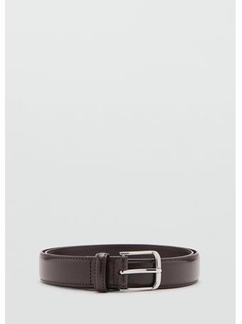 MANGO - Buckle Leather Belt OLIVE
