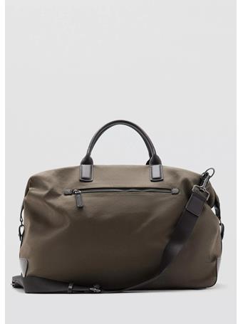 MANGO - Bowling Bag with Leather Details KHAKI