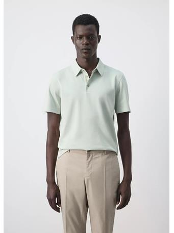 MANGO - Slim Fit Cotton Piqué Blend Polo GREEN